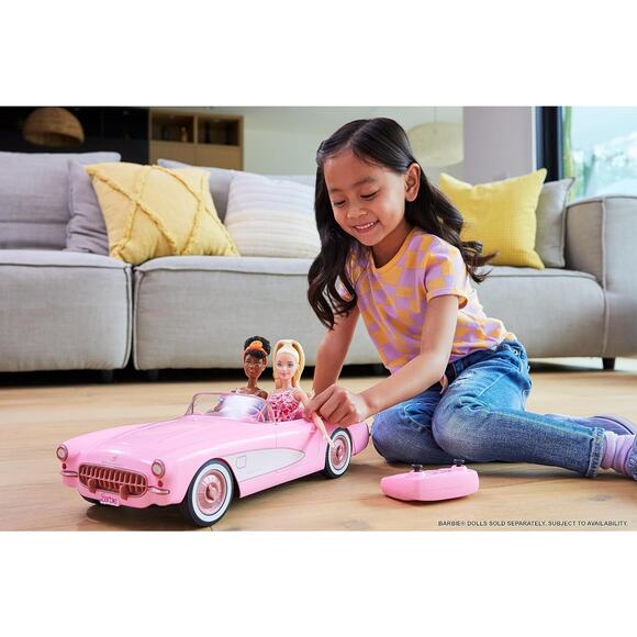 Hot Wheels Barbie RC Corvette from Barbie The Movie Remote-Control Car NEW - Picture 4 of 7